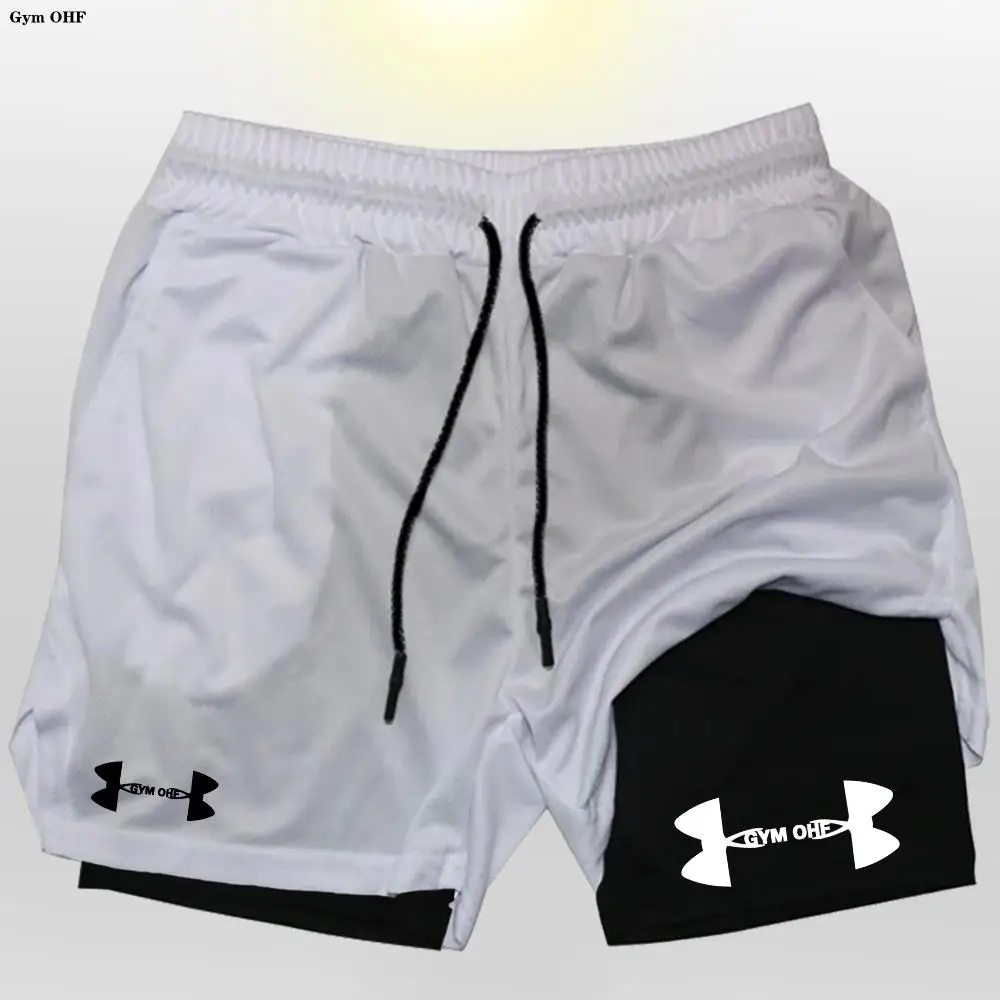 Шорты U-n мужские 2 в 1 модные быстросохнущие тренировочные штаны с двойной панелью