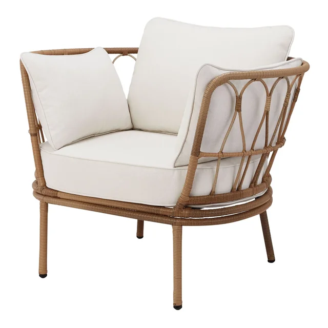 All-Weather Wicker Outdoor Cuddle Chair and Ottoman Set 3