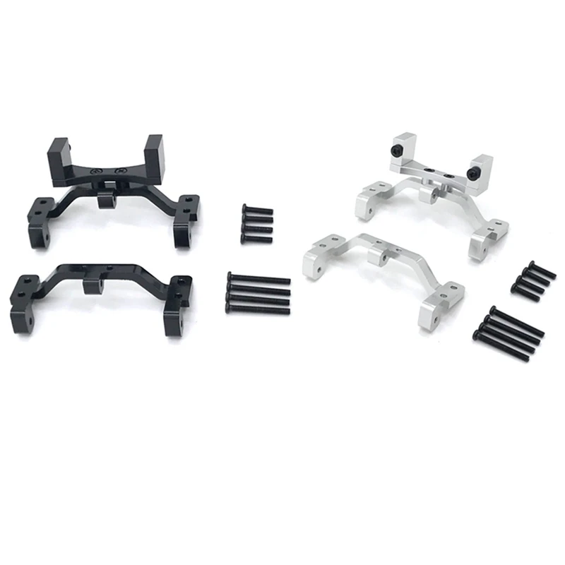 

2Set For MN D90 D91 D96 MN99S 1/12 RC Car Pull Rod Base Seat & Axle Up Servo Bracket Mount Accessories,Silver & Black