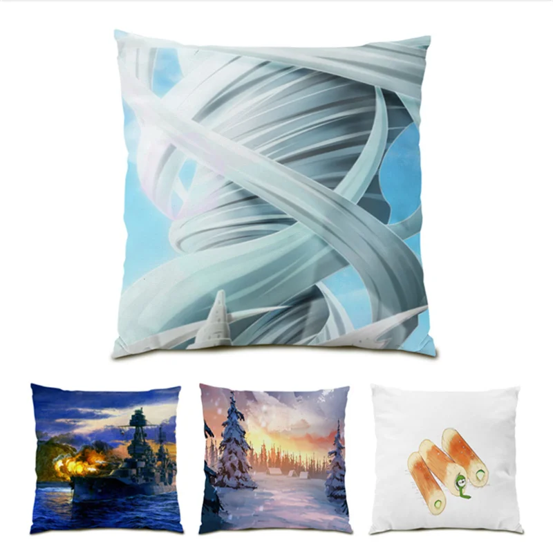 

Cushion Cover 45x45 Comfortable Funny Home Decor Nature Landscape Velvet Polyester Linen Living Room Decoration Pillowcase E1092