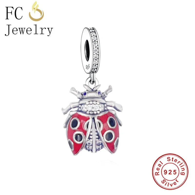 

FC Jewelry Fit Original Pan Charms Bracelet 925 Sterling Silver Animal Insect Laybug Bead For Making Women Berloque 2022 DIY
