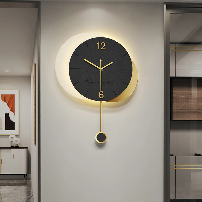 

Luminous Vintage Calendar Wall Clock Bedroom Stylish Creative Black Wall Clock Round Original Hands Living Room Decoration T50GZ