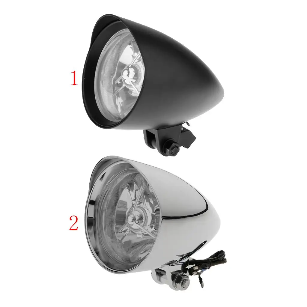 

Хромированная черная универсальная мотоциклетная фара H4 Лампа для чоппера