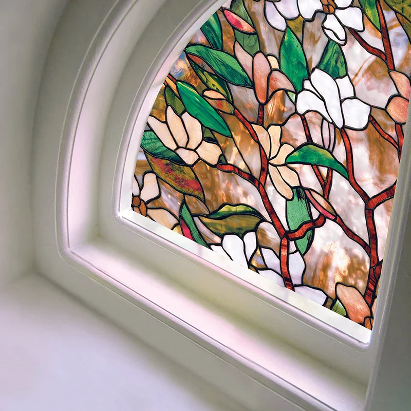 Художественная Магнолия Пейзаж Оконная Пленка Виниловая Статическая Липкая