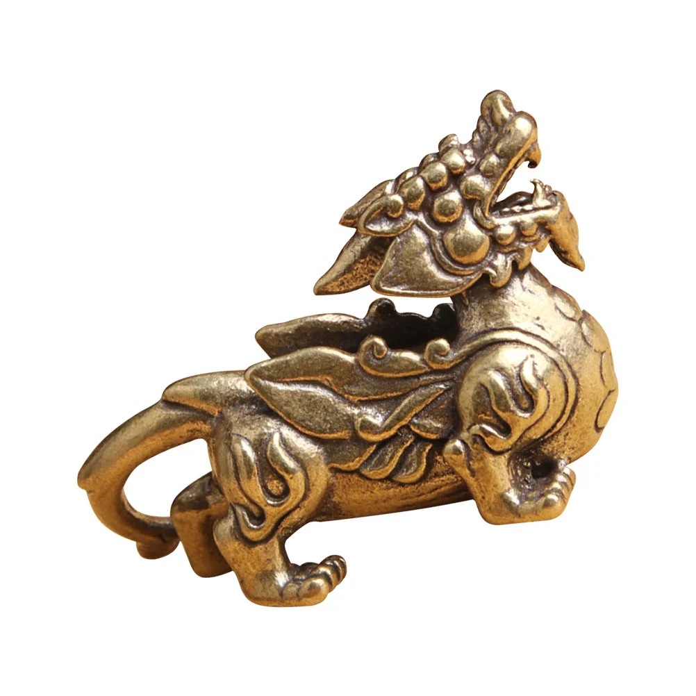 

KIRIN Desktop Decoration Animal Ornamets Decorative Auspicious Beasts Adorns Decors Tea Pet Adornments Brass Statues