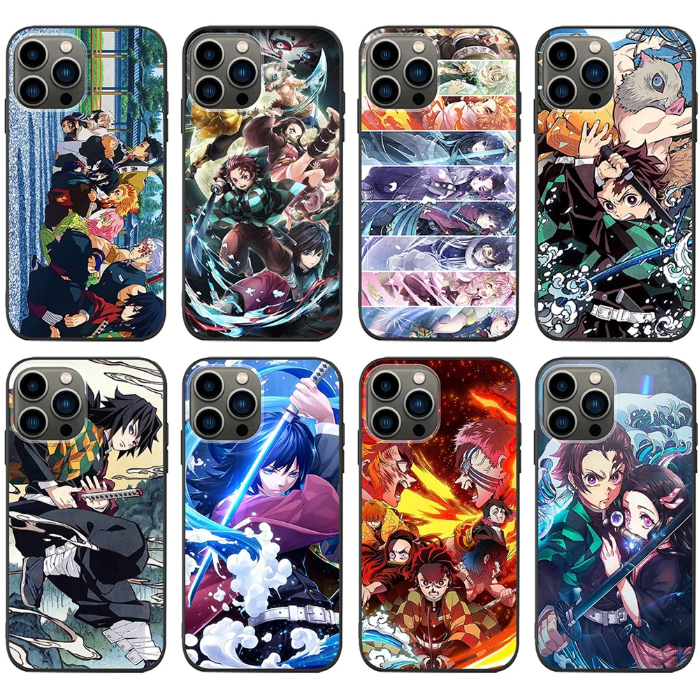 

Anime Demon Slayer Kamado Tanjirou Nezuko Phone Case for IPhone 14 13 12 11 Pro X Xs Max XR 7 8 Plus Sketch Soft Silicon Cover