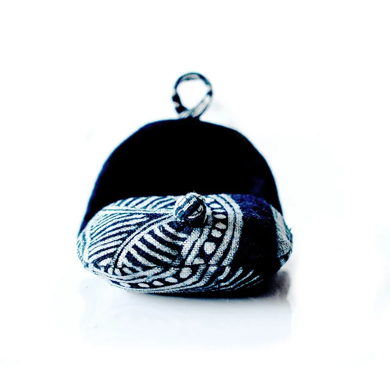 Сумка для хранения наушников ручной работы цвета индиго культурных и творческих