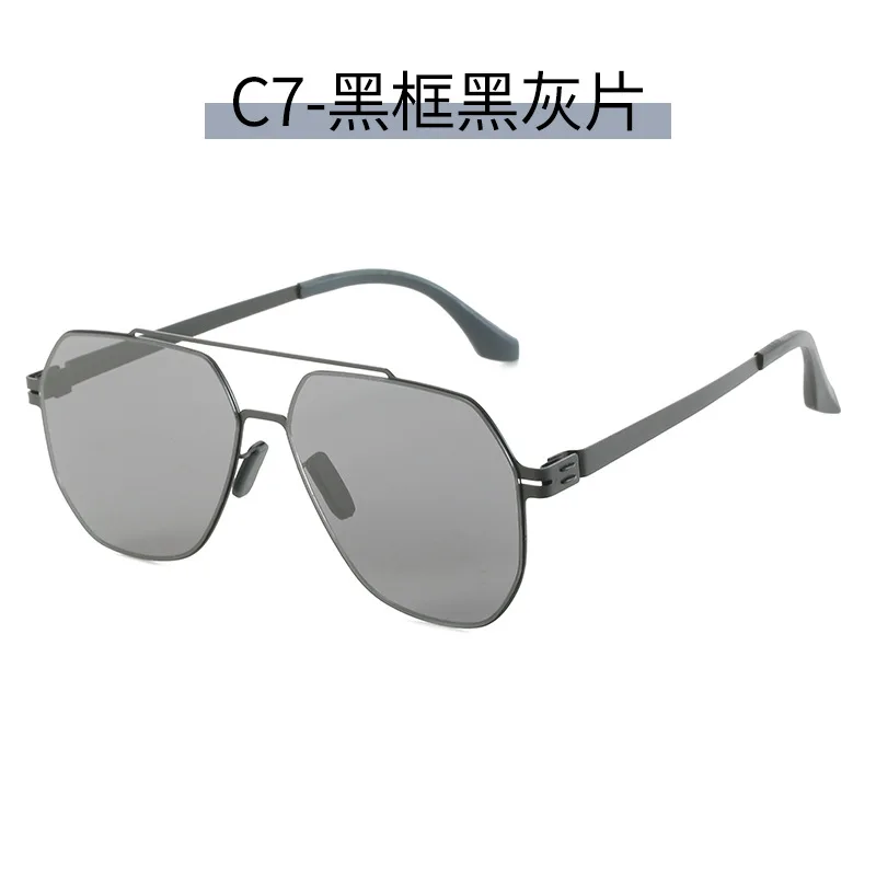 HD Sunglasses Square Sunglasses Men Stainless Steel Sunglasses Riding Personality Lightweight Outdoor Sunglasses enlarge