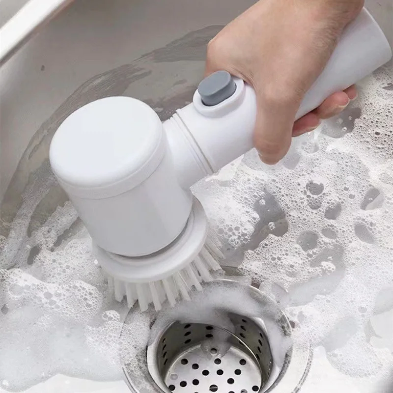 

5 In 1 Electric Cleaning Brush Multifunction Handheld Bathtub Housework Kitchen Sink Ceramic Tile Brushes Home Cleaning Tool