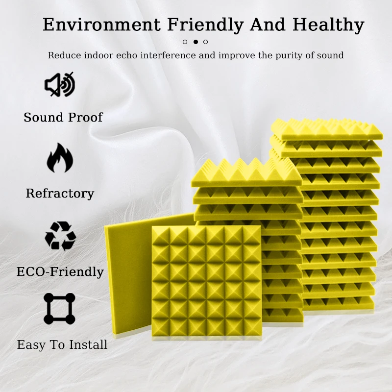Акустическая пена TOUO 6/12/24 шт. звукопоглощающие поролоновые панели высокой