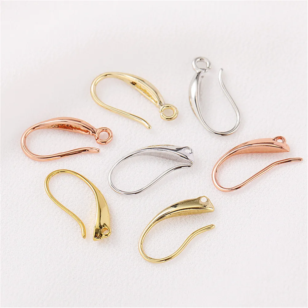 

14K Gold Color Flat Hanging Ring Ear Hook Ear Needle Handmade DIY Ear Studs Ear Jewelry Material Accessories