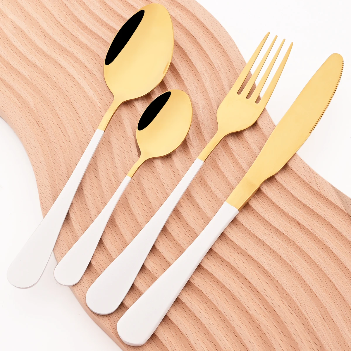 16 шт. набор столовой посуды из черного золота нож вилка кофейная ложка столовых