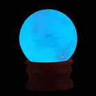 Синий светящийся кварцевый хрустальный шар 35 мм, искусственное украшение, лунный ночник, декор для спальни