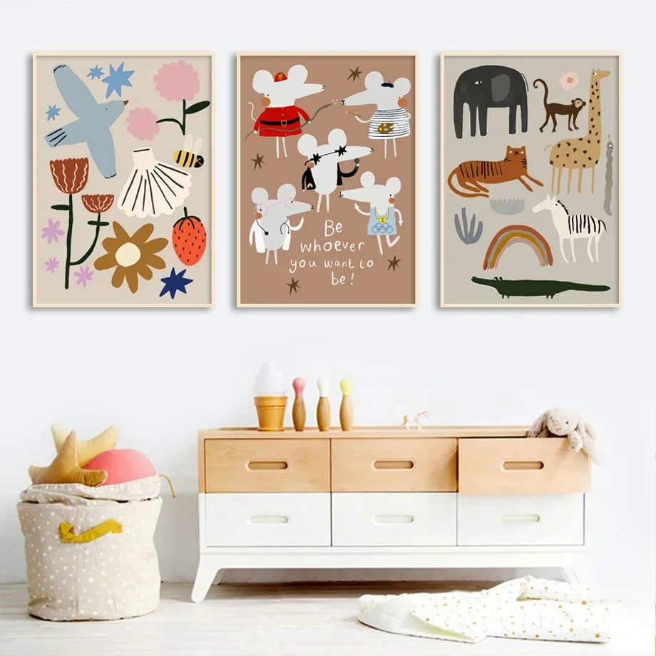 Настенные художественные принты: ракушка мыши морская лошадь мороженое лимон