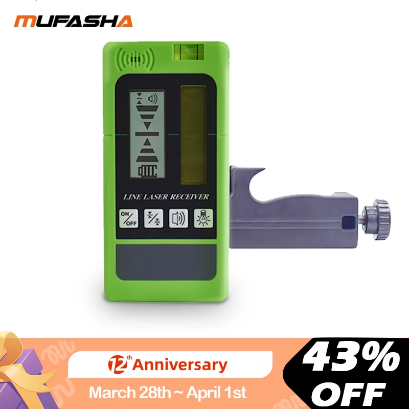 

Лазерный уровень MUFASHA, приемник луча для марки NORM 5 8 12, зеленый или красный