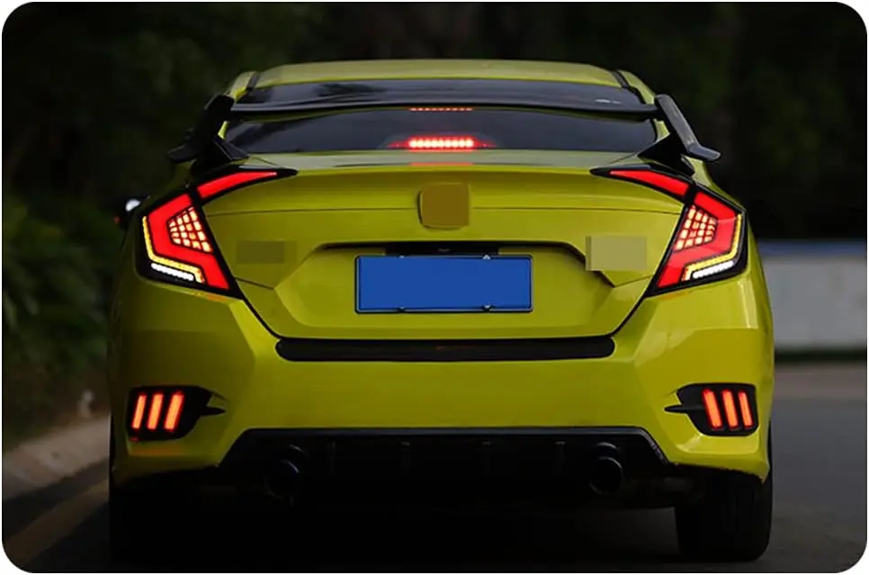 Светодиодные задние фонари для Honda Civic Sedan 10th Gen 2016-2021 DRL Start Up Animation Задний фонарь в