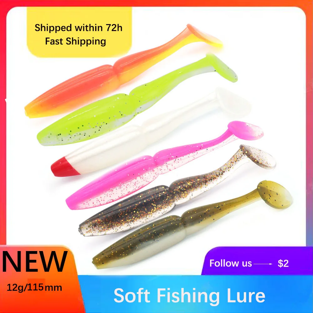 

Новинка, лидер продаж, Классическая Т-образная двухцветная Мягкая приманка VOLIN 115 мм, 12 г, мягкая искусственная приманка, приманка для ловли ф...