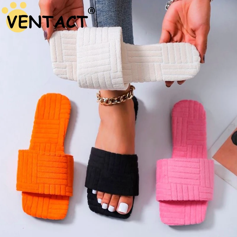 

Женские шлепанцы VENTACT на плоской подошве, повседневная Уличная обувь, сланцы для дома, летние тапочки, размеры 36-43