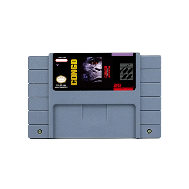 

Congo The Movie Secret of Zinj Action Game for SNES 16 BitRetro Cart Children Gift