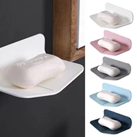simple soap drain dish wall mounted no drilling self adhesive soap holder soap container drain soap plate tray bathroom supplies
