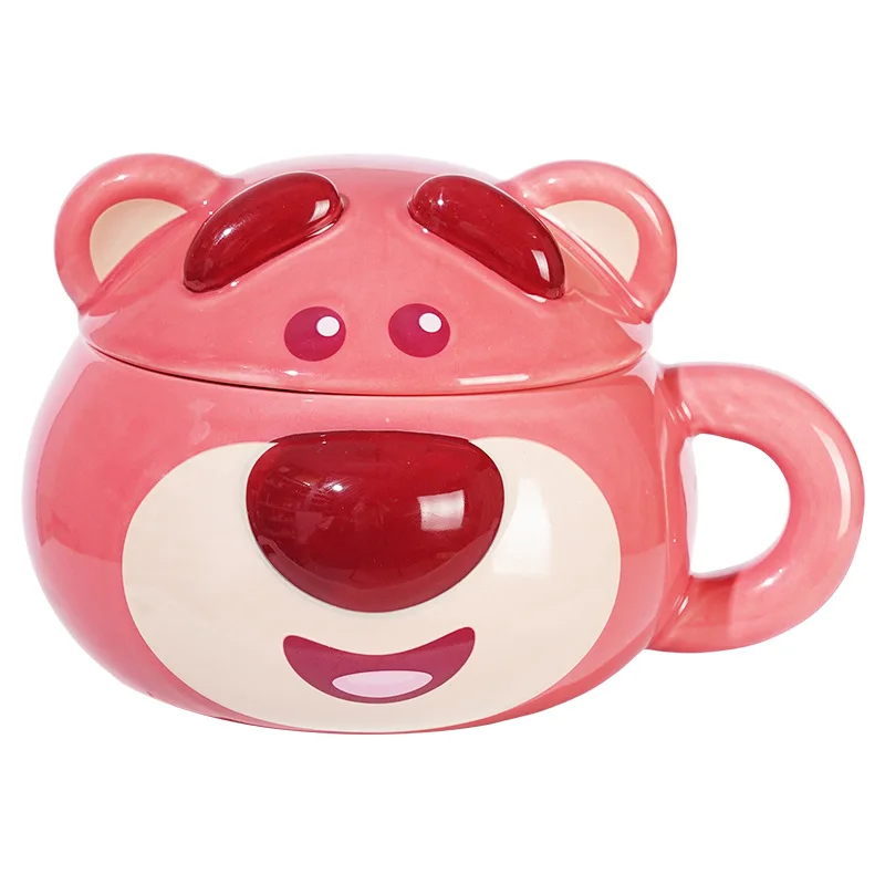 Disney Lotso Huggin Bear Милый мультфильм Винни Пух 450 мл Керамическая чашка для воды Kawaii