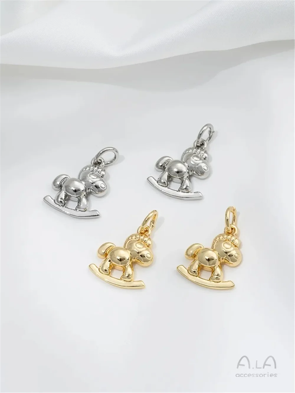 14 К медная сумка из настоящего золота с рисунком милой троянской лошади кулон DIY