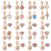 new rose gold leaf with rhinestone charm pendant diy handmade mens womens bracelet necklace jewelry pendant wedding party gift