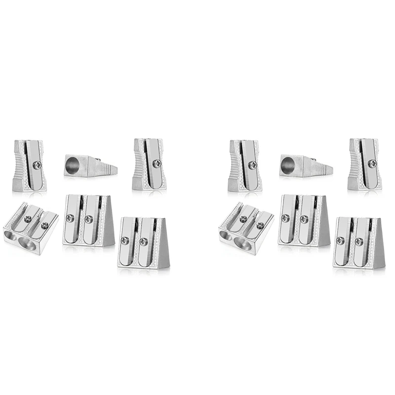 

12 Pcs Metal Pencil Sharpeners, Single And Dual Hole Pencil Sharpeners Manual Art Sharpeners For Colored Pencils