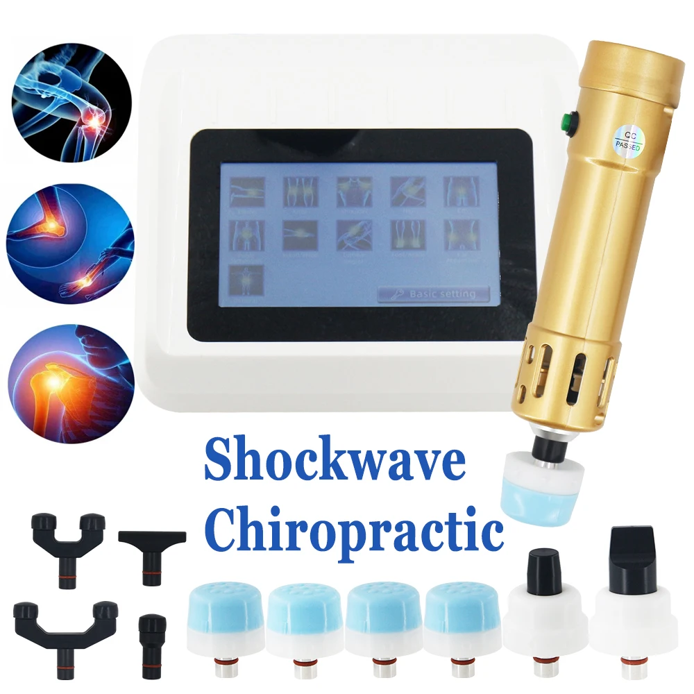 

250MJ ED Shockwave Therapy Machine Health Care 11 Heads Shock Wave Chiropractic Device Pain Removal Touch Screen Neck Massager