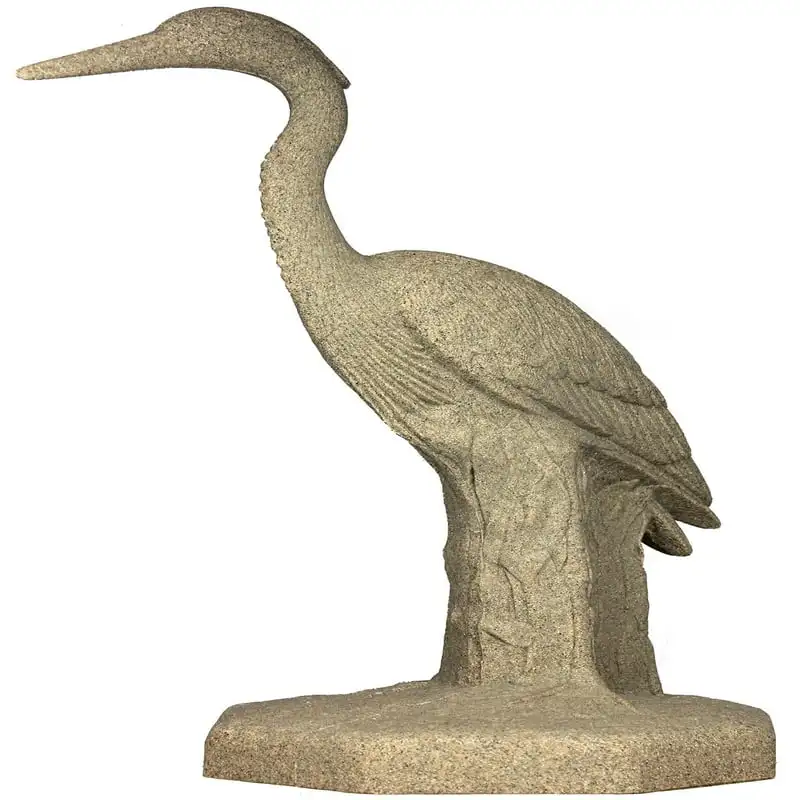

Great Heron Statue – Natural Sandstone Appearance – Made of Resin – Lightweight – 31 Height Santa muerte statues Garden