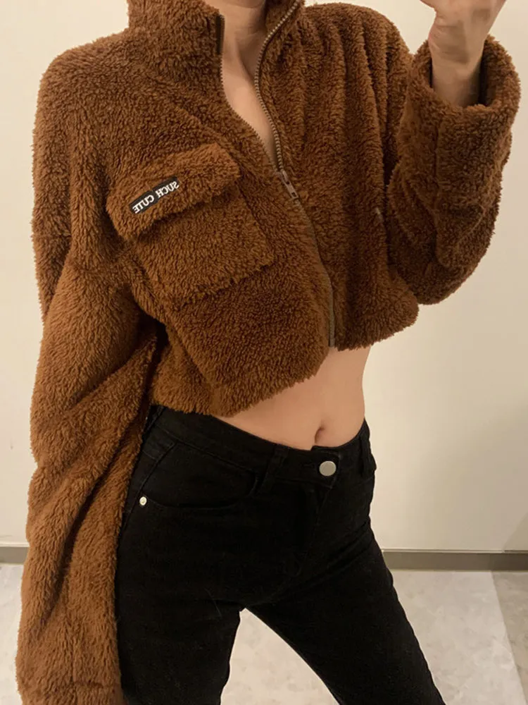 Куртка женская на молнии с длинным рукавом Повседневная Уличная одежда из