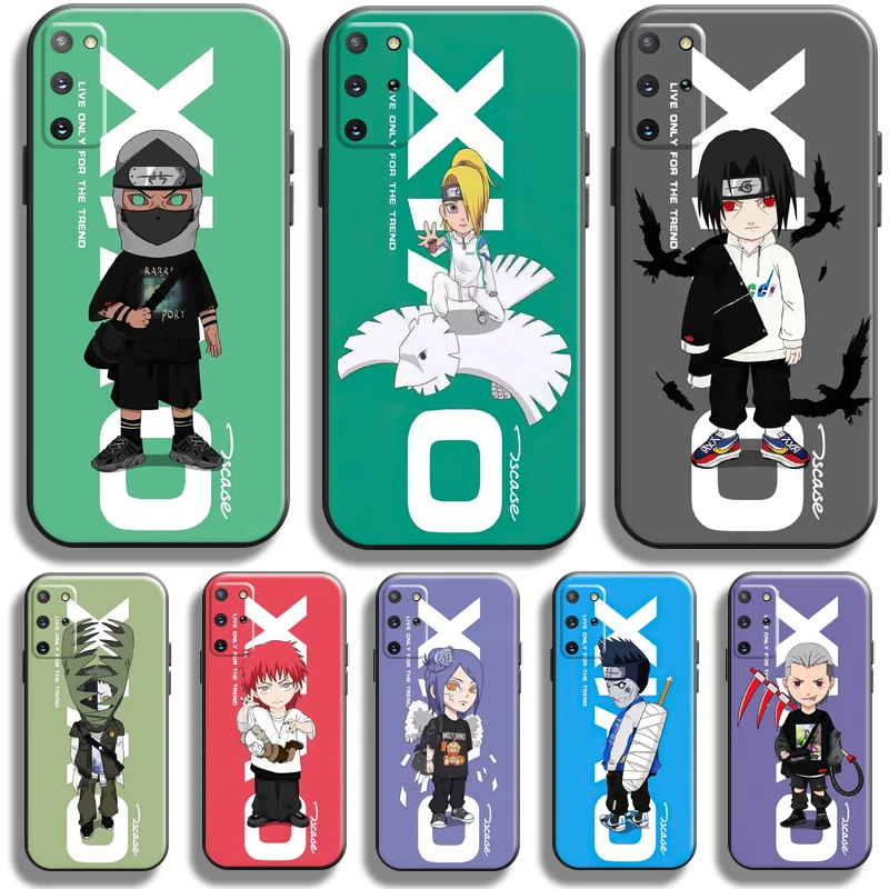

Naruto Fashion Akatsuki For Samsung Galaxy S21 S20 FE Ultra S21 S20 Plus 5G Phone Case Black TPU Back Silicone Cover Soft Funda