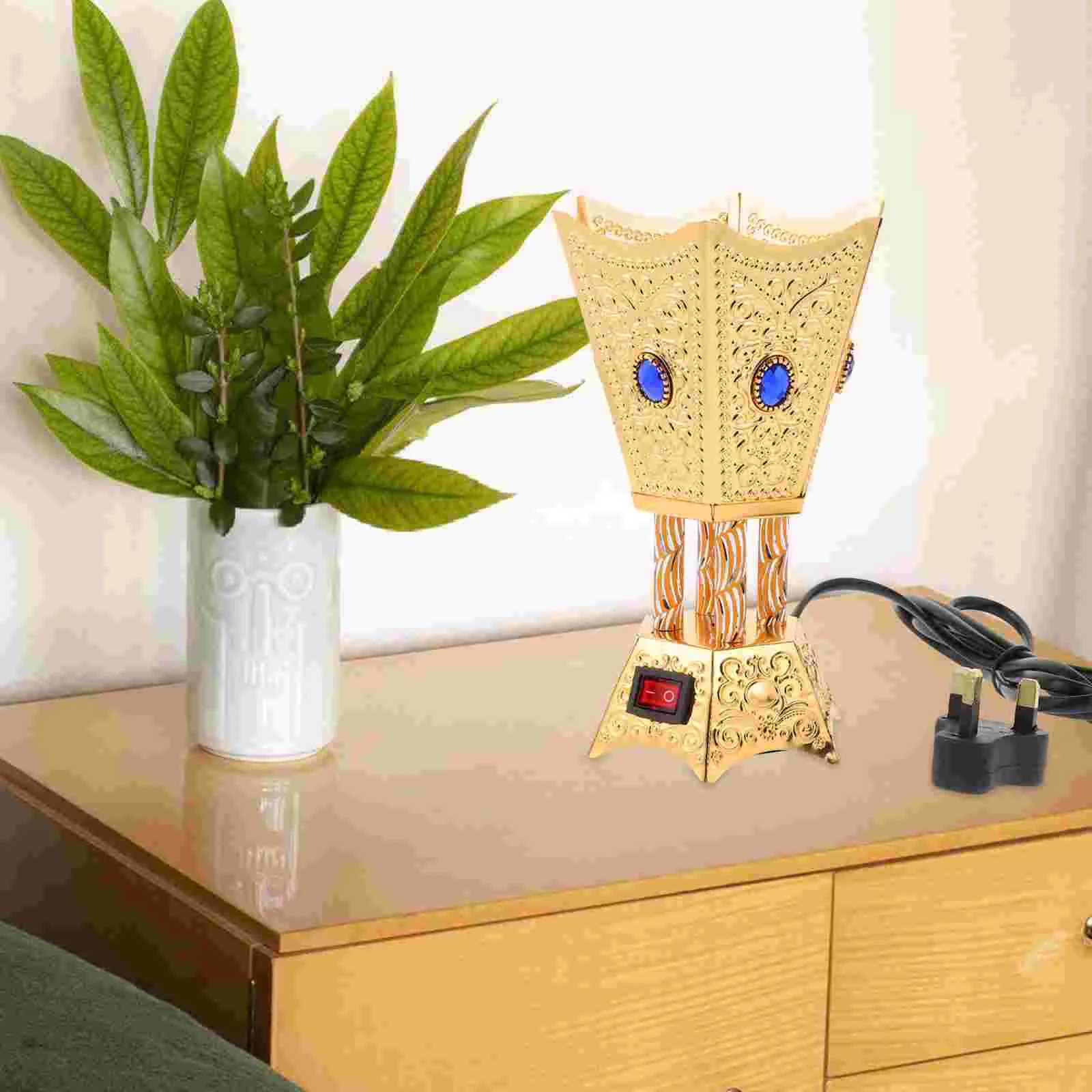 

Electric Censer Burner Table Burner Ornament Antique Censer Holder Metal Burner Holder (EU/UK/US Plug)