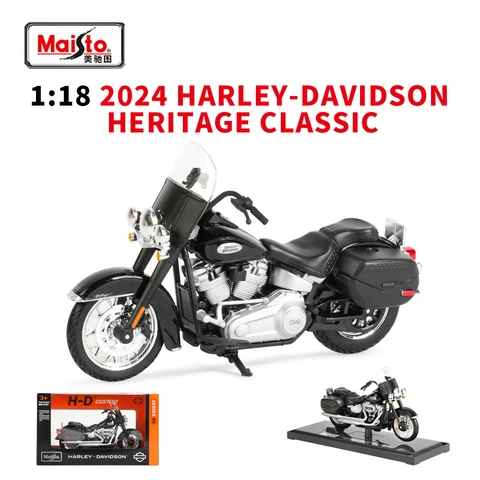 Maisto 1:18 Harley-Davidson Heritage Классический металлический мотоцикл