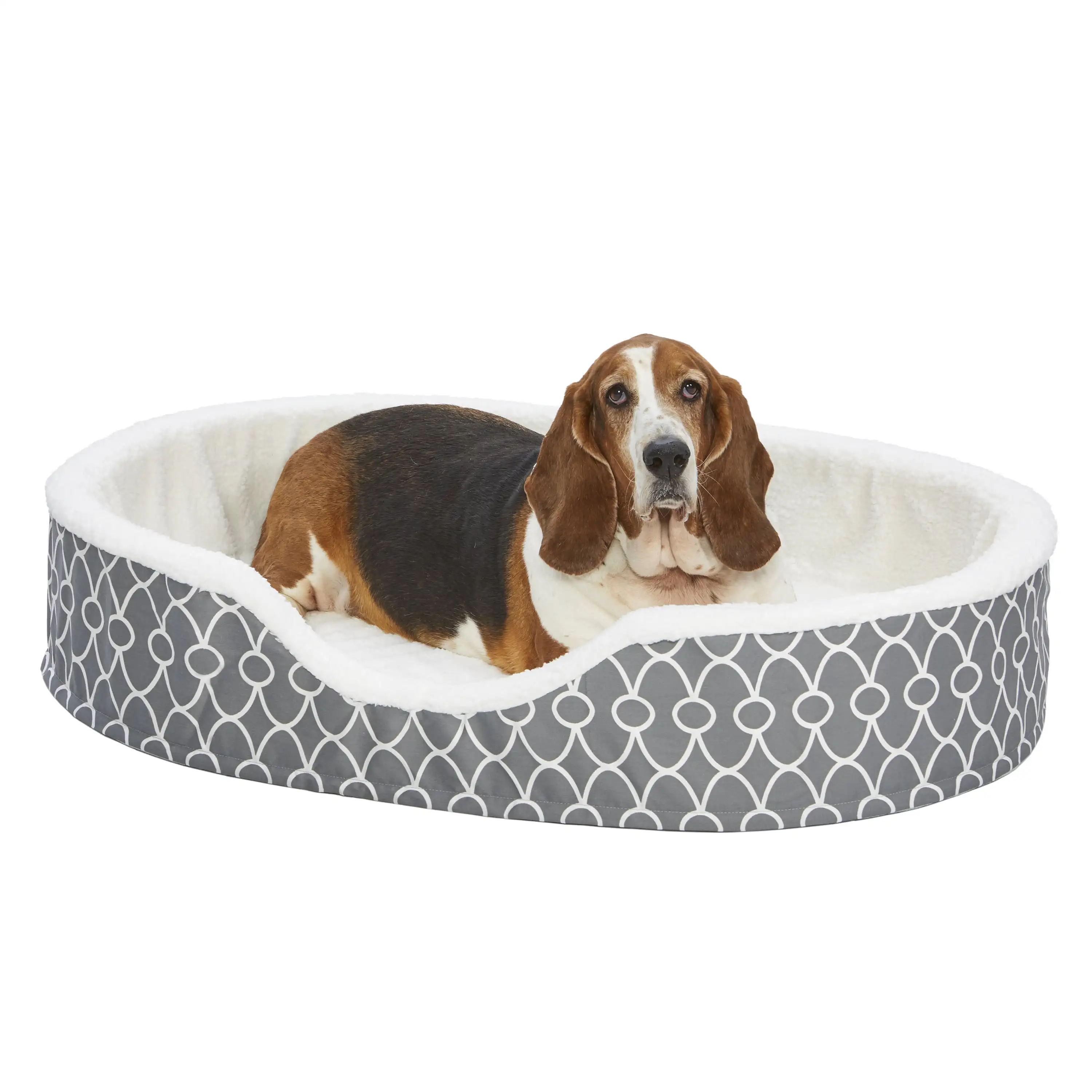 

HMTX MIDWEST QT GRAY TFLN NEST PET BED 48IN