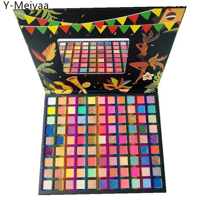 

Hot 99 Colors Brazil Eyeshadow Palette Pigmented Pressed Powder Shimmer Eye Shadow Matte Glitter Stage Party Eyeshadow Palette 2