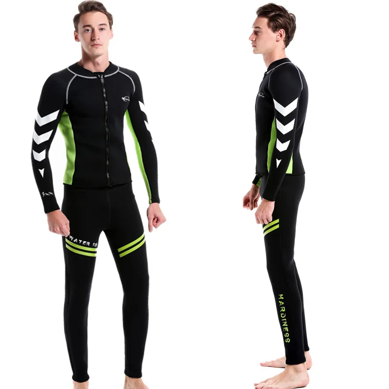 Adults 3MM Neoprene Two Pieces Swim Surf Kayaking WetSuit Equipment Scuba Snorkeling Keep Warm Spearfishing Hunting Diving Suit