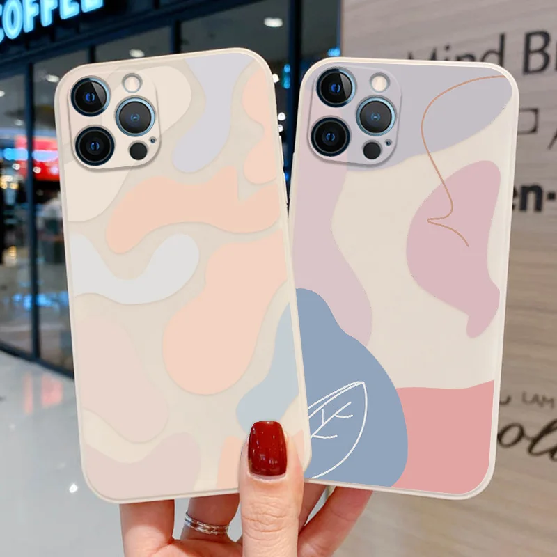 Cases For iPhone 11 Case Silicone Covers Iphone 14 13 12 Pro Max XR SE 2022 7 8 Plus X XS Max 14pro Len Protection Funda Coque