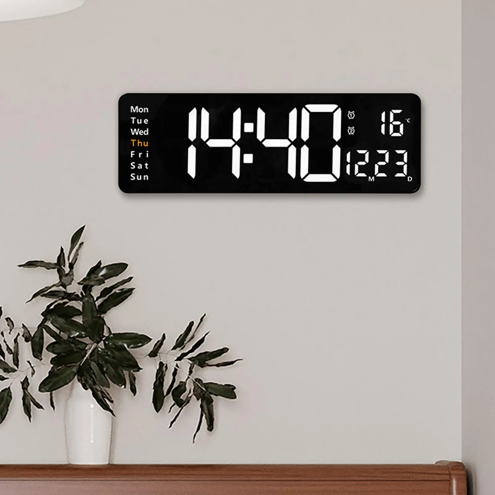 

Wall Clocks Modern Temperature Date Timekeeping Electronic Clocks Memory Function Digital Wall Clock Large LED Display Calendar