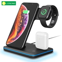 15w 3 in 1 wireless charger stand for iphone 13 12 11 xs xr qi fast charging dock station for apple watch 6 5 4 3 airpods pro
