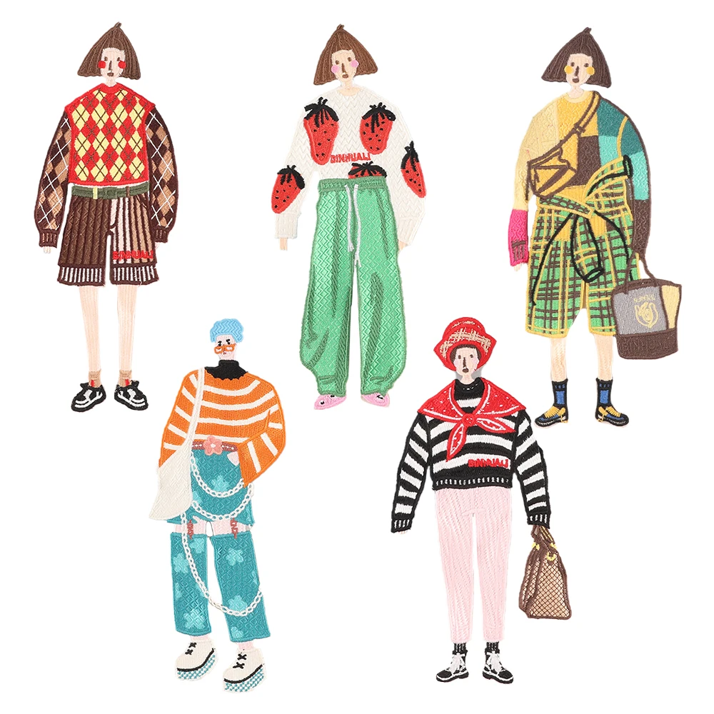 

Cartoon Character Large Patch for Clothing Jacket Fabric Applique Sew on Patches Decoration Water-soluble Embroidery Cloth Patch