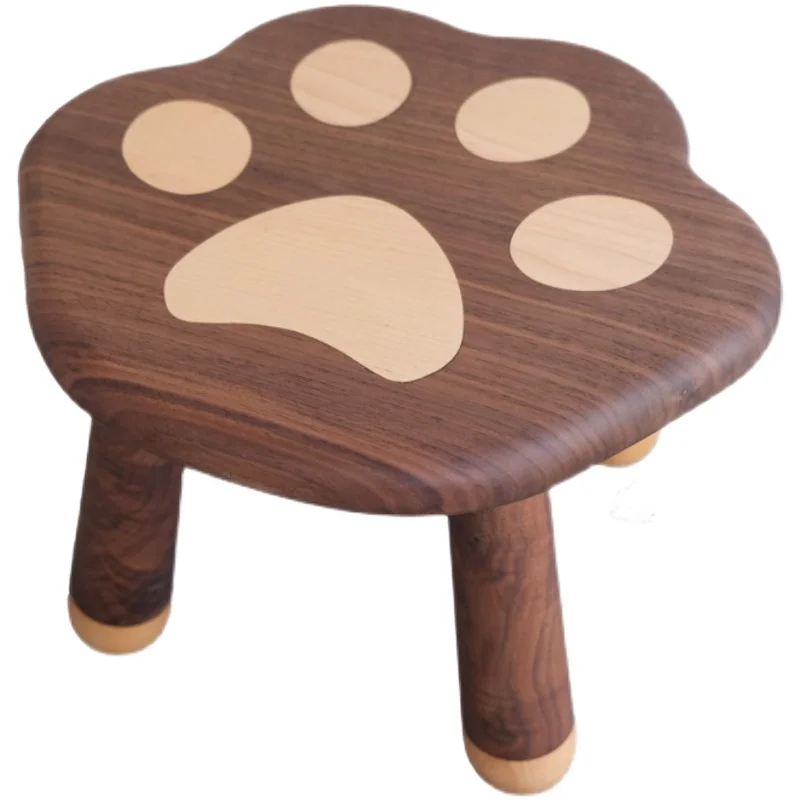 

【Cat's Claw Small Bench】Household Wooden Bench Cartoon Small Stool Low Stool Terrace Children's Desktop Stool