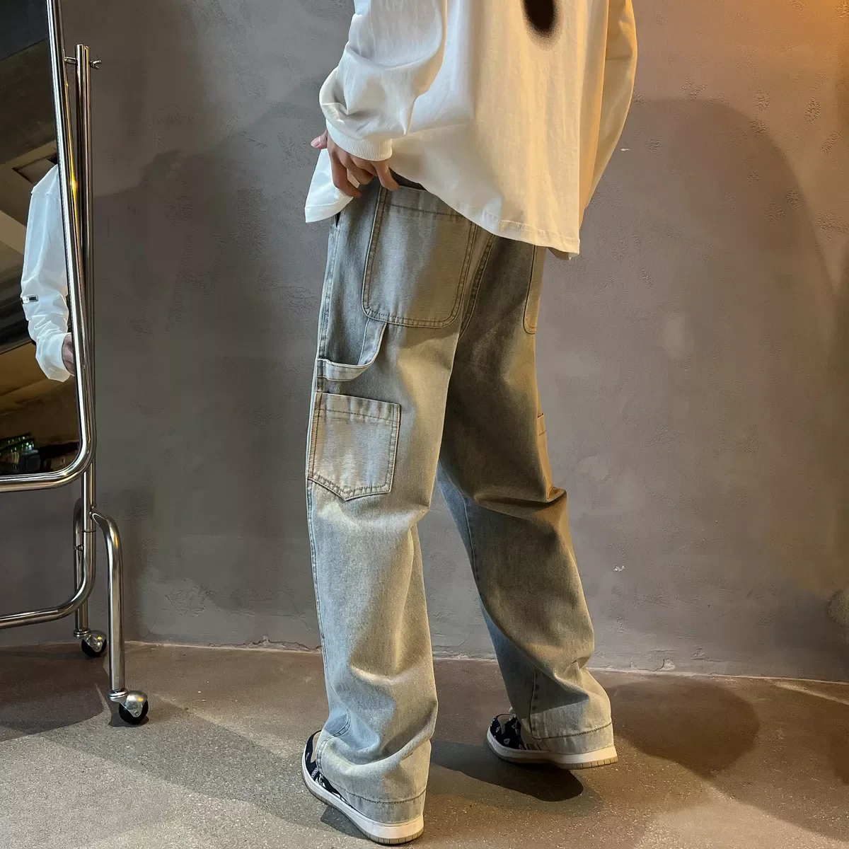

Loose Straight Men Jeans asthetic New Man Jeans Pants for boy Casual Baggy hip hop Men's Women's jeans Neutral Denim Tro