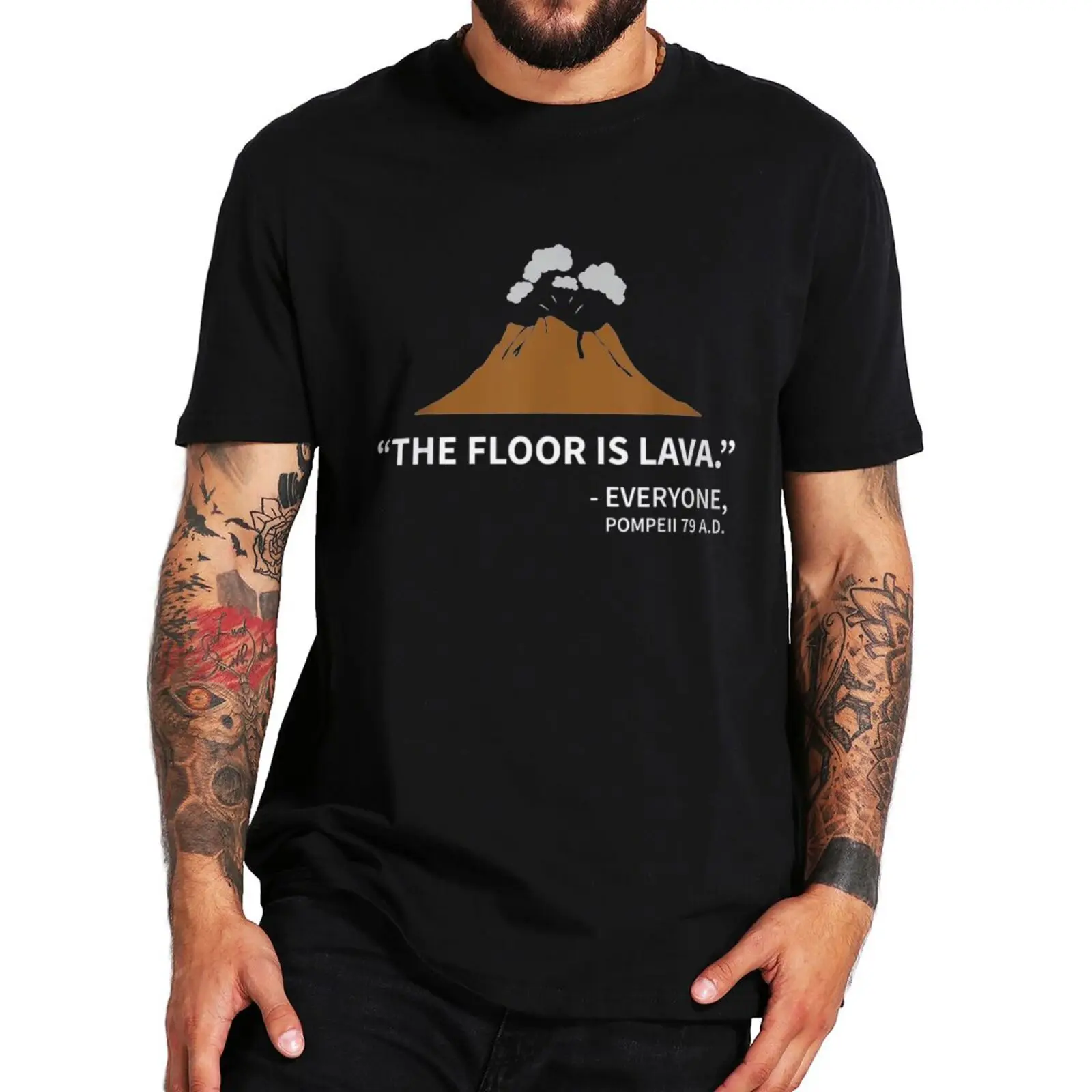 

The Floor Is Lava T-Shirt Retro Funny History Game Humor Tee Tops 100% Cotton Oversized Unisex Summer Casual T Shirt EU Size