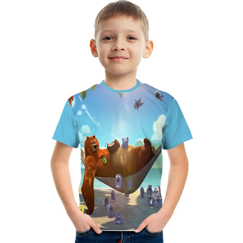 

Grizzlies & Lemmings T shirts 3D Print Boys T-shirt Summer Casual Short Sleeve Tops Kids Funny Loose O-neck Boys Child Clothes
