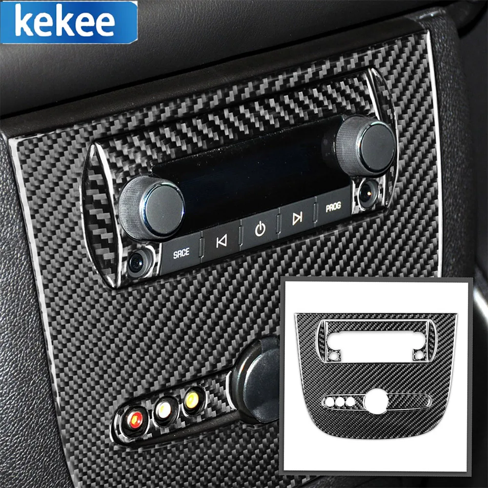 

Для Chevrolet Silverado LTZ 2007-2013 углеродное волокно Автомобильный задний звук плеер управление крышка отделка стикер Авто аксессуары для интерьера