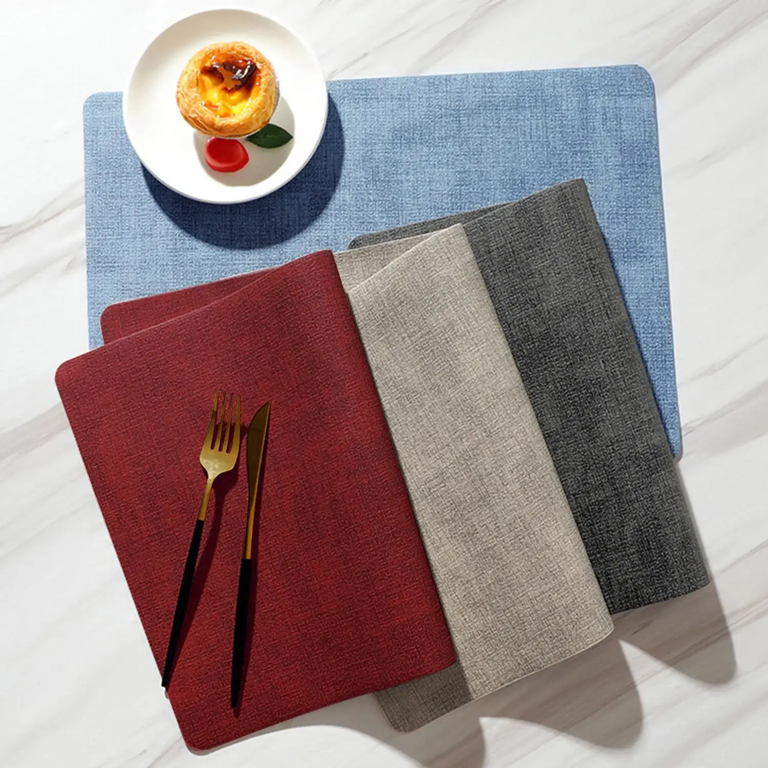 

Dinning Cloth Placemat Faux Leather Table Mat Protector Waterproof Oil-proof Non-slip Dinning Pad for Home Hotel