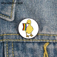 poc pride duck pin custom cute brooches shirt lapel teacher tote bag backpacks badge cartoon gift brooches pins for women