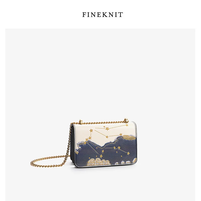 

Новая маленькая квадратная сумка с вышивкой звездного неба, корейские сумки, женская сумка, модные сумки-мессенджеры на плечо, женская сумк...