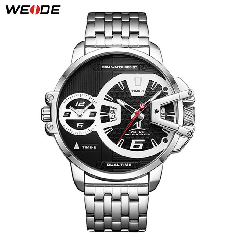 

WEIDE Watch For Men Clock Stainless Steel Strap Date Men Quartz Wristwatches Gifts for Men Relogio Masculino